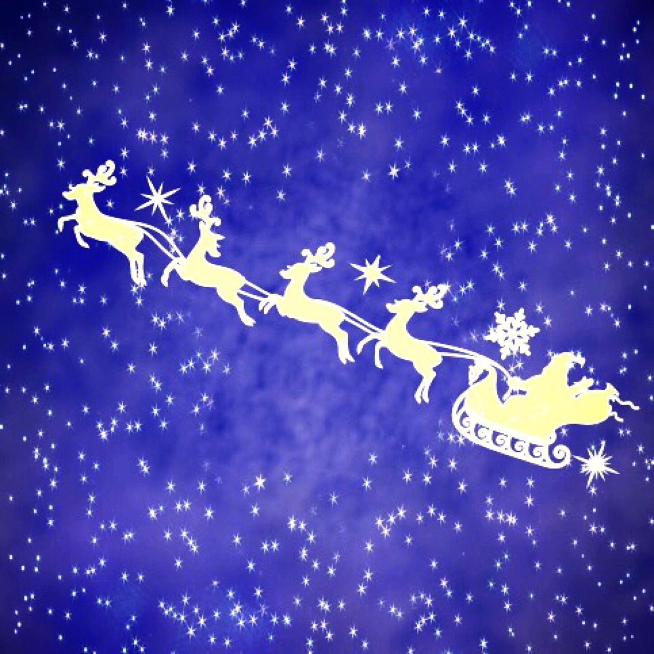 Santa Claus Su Šiaurės Elniai, Žvaigždėtas Dangus, Kalėdos, Šiaurės Elniai, Treneris, Kalėdų Laikas, Fonas, Žvaigždė, Šviesa, Dangus