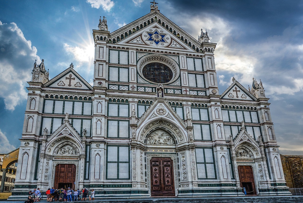 Santa Croce Bazilika, Santa Korsce, Šventykla, Bažnyčia, Dovydo Žvaigždė, Žydų Žvaigždė, Firenze, Florencija, Italy, Ispanų