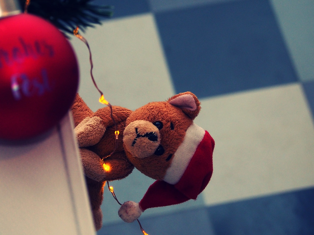 Santa Skrybėlė, Kalėdos, Papuošalai, Kalėdų Sveikinimas, Kalėdų Laikas, Romantiškas, Apdaila, Bobble Hat, Šviesa, Lichterkette