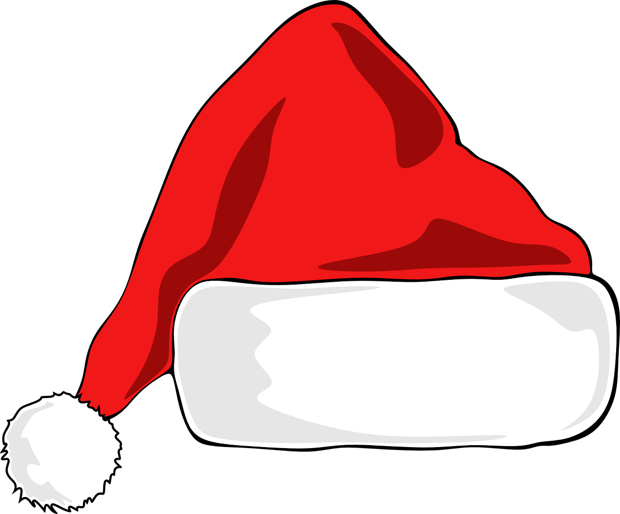 Santa Skrybėlė, Kalėdos, Skrybėlę, Santa, Claus, Raudona, Dizainas, Spalva, Balta, Animacinis Filmas