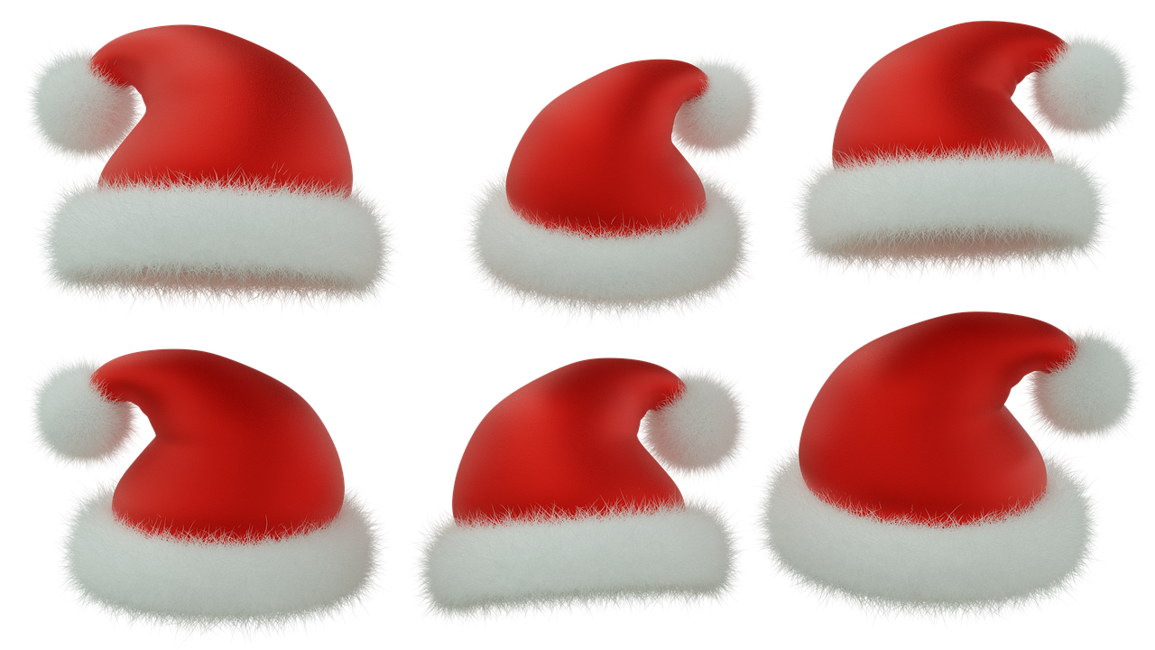 Santa Skrybėlė, Kalėdos, Raudona Kepurė, Izoliuotas, 3D, Blenderis, Nemokamos Nuotraukos,  Nemokama Licenzija