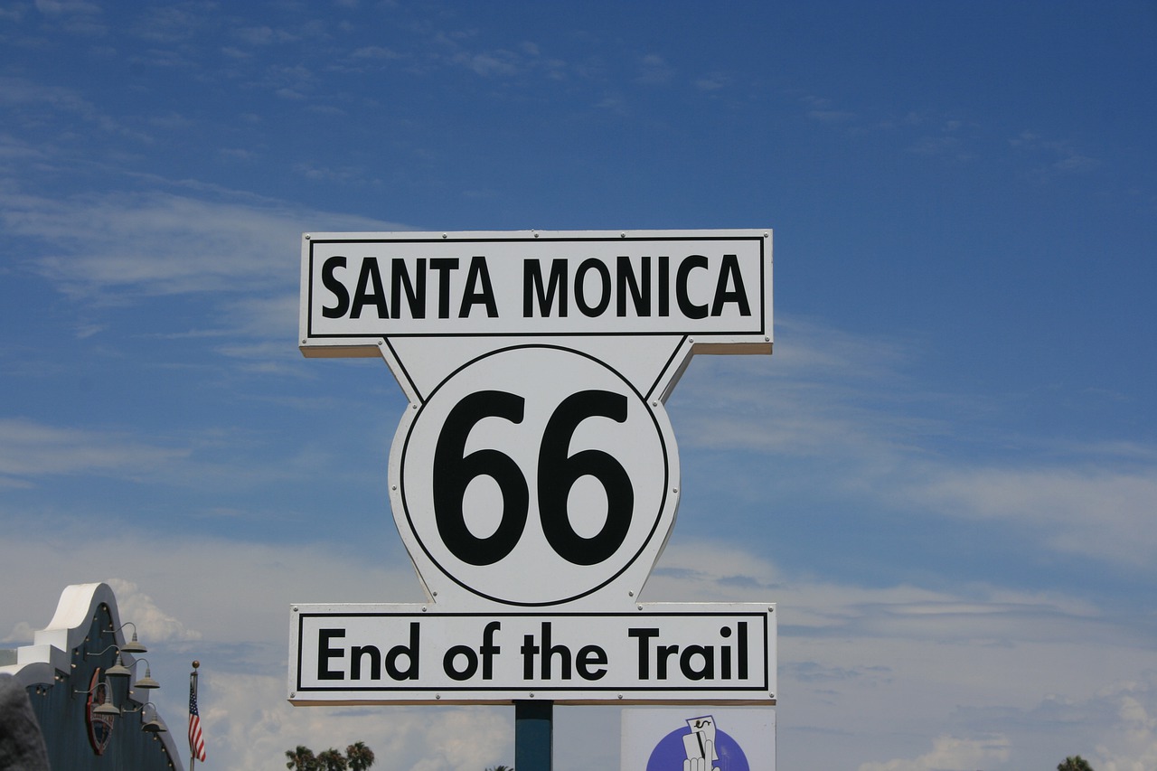 Santa Monica, Maršrutas 66, Pabaiga, Maršrutas, 66, Greitkelis, Kalifornija, Kelionė, Vakaruose, Arizona