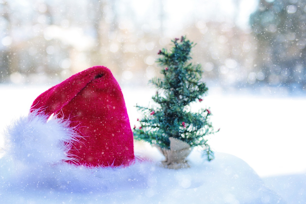 Santa Skrybėlė, Sniegas, Žiema, Kalėdos, Santa, Skrybėlę, Xmas, Laimingas, Šventė, Apdaila