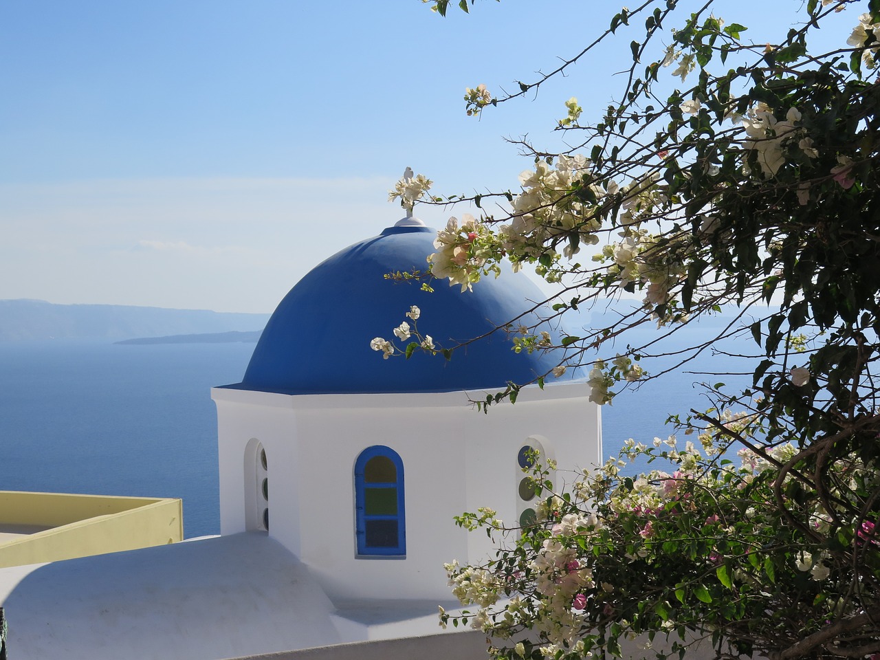 Santorini, Bažnyčia, Mėlynas Dangus, Graikija, Nemokamos Nuotraukos,  Nemokama Licenzija