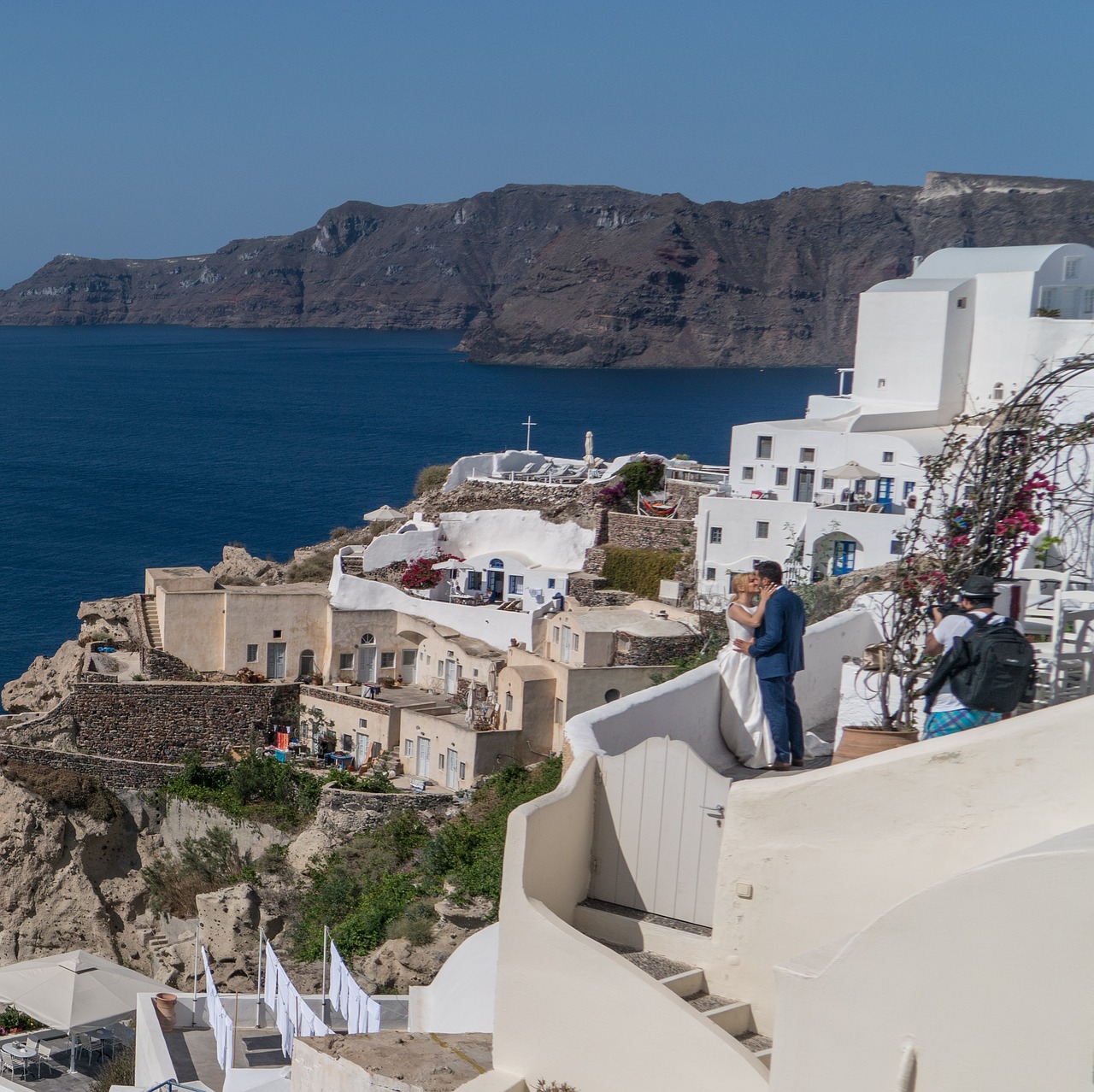 Santorini, Oia, Graikija, Žmonės, Asmuo, Vestuvės, Pora, Kelionė, Vasara, Graikų Kalba