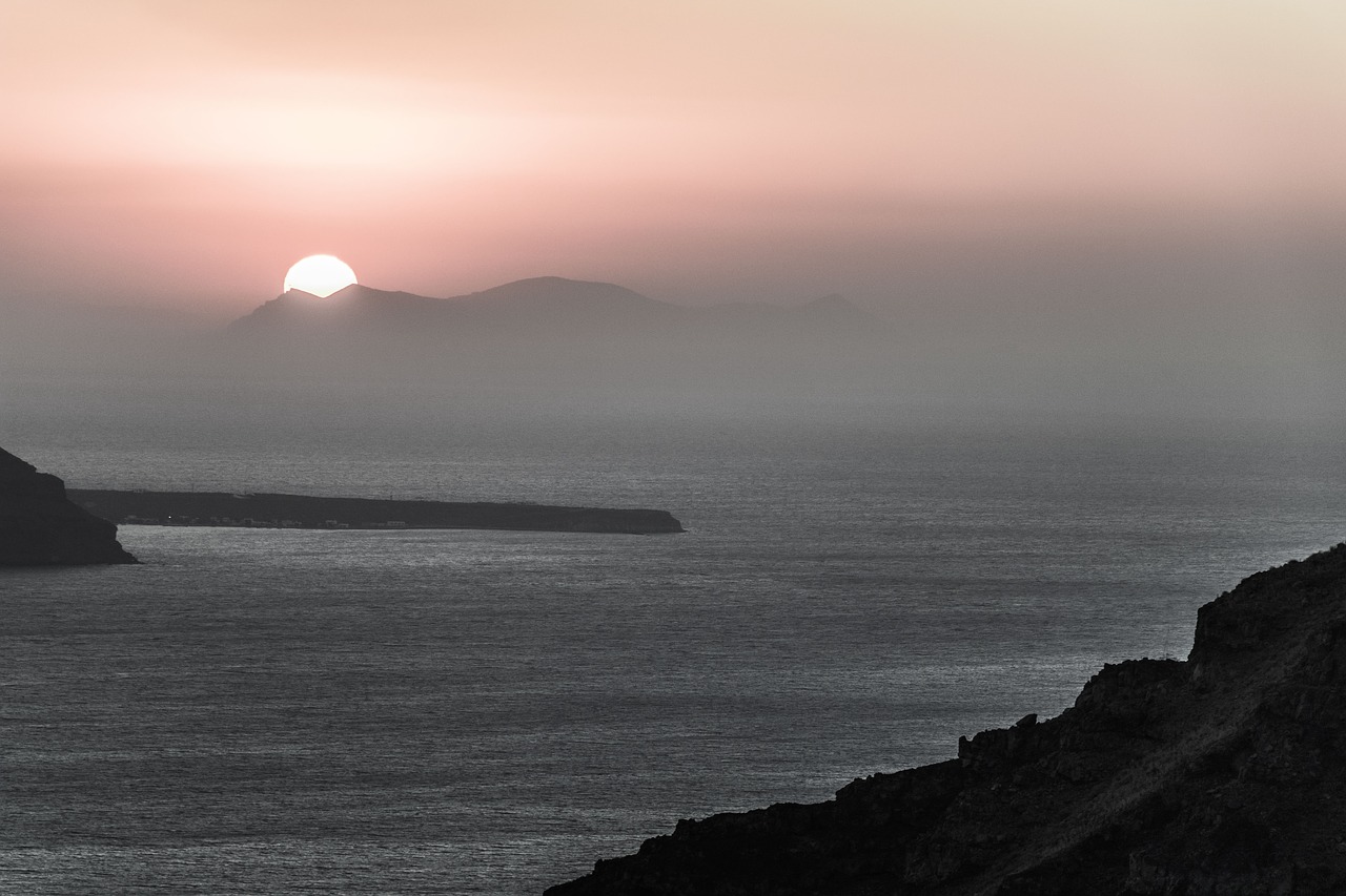 Santorini, Graikija, Kraštovaizdis, Vanduo, Turizmas, Šventė, Vakaruose, Kelionė, Panorama, Atostogos