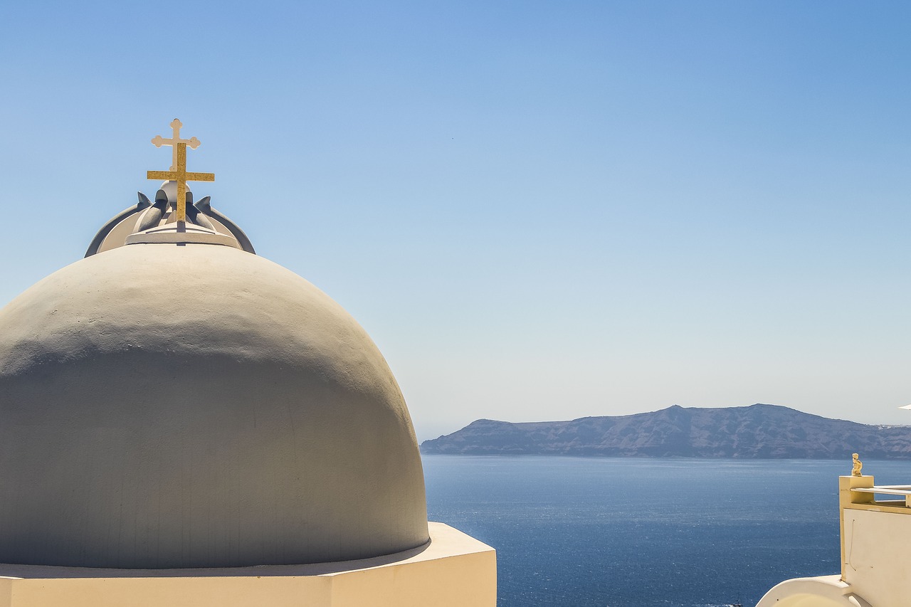 Santorini, Graikija, Nuostabus, Grožis, Bažnyčia, Kaldera, Dangus, Vandenynas, Fotografas, Taikus