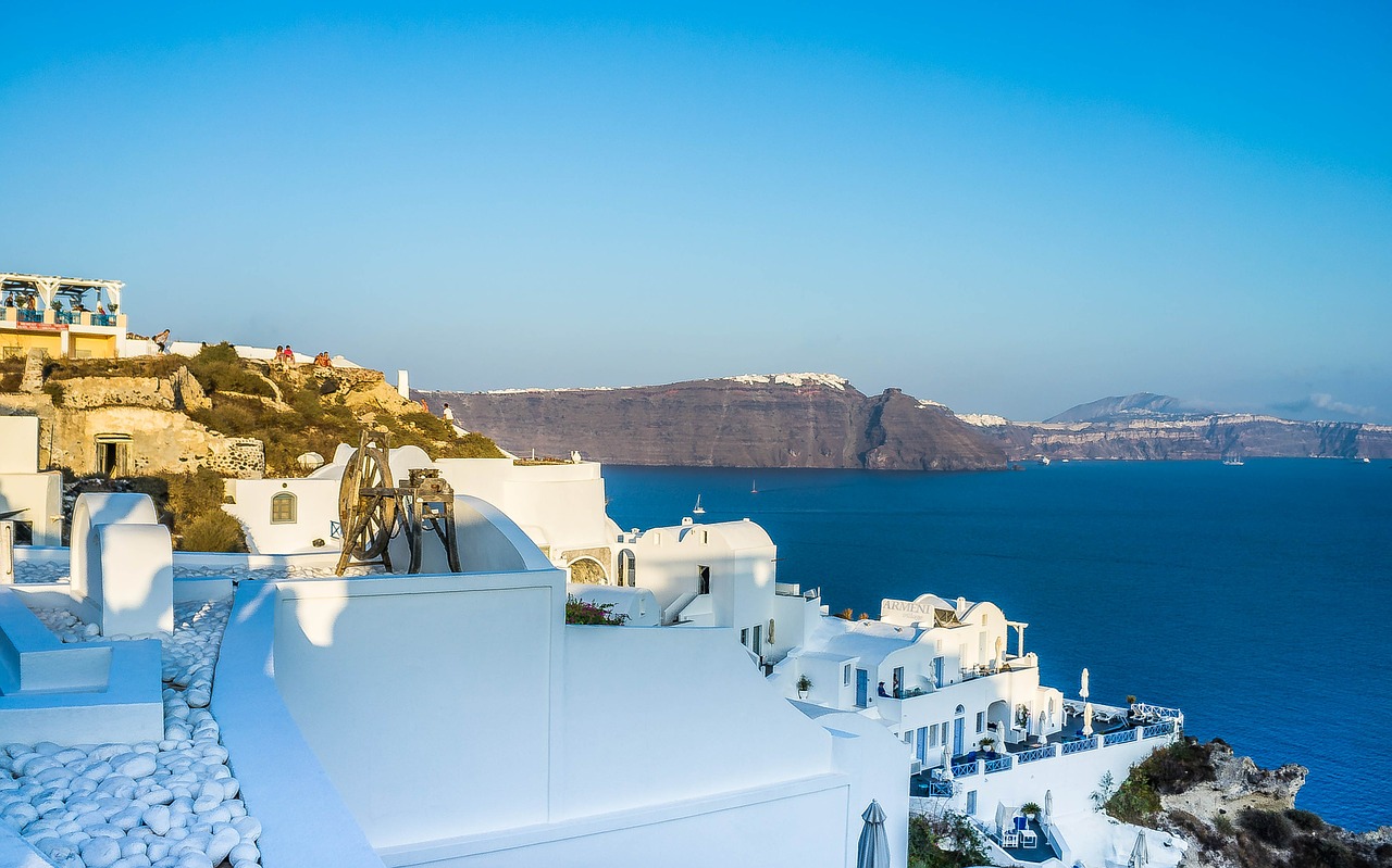 Santorini, Oia, Architektūra, Graikija, Jūra, Sala, Dangus, Mėlynas, Atostogos, Graikų Kalba