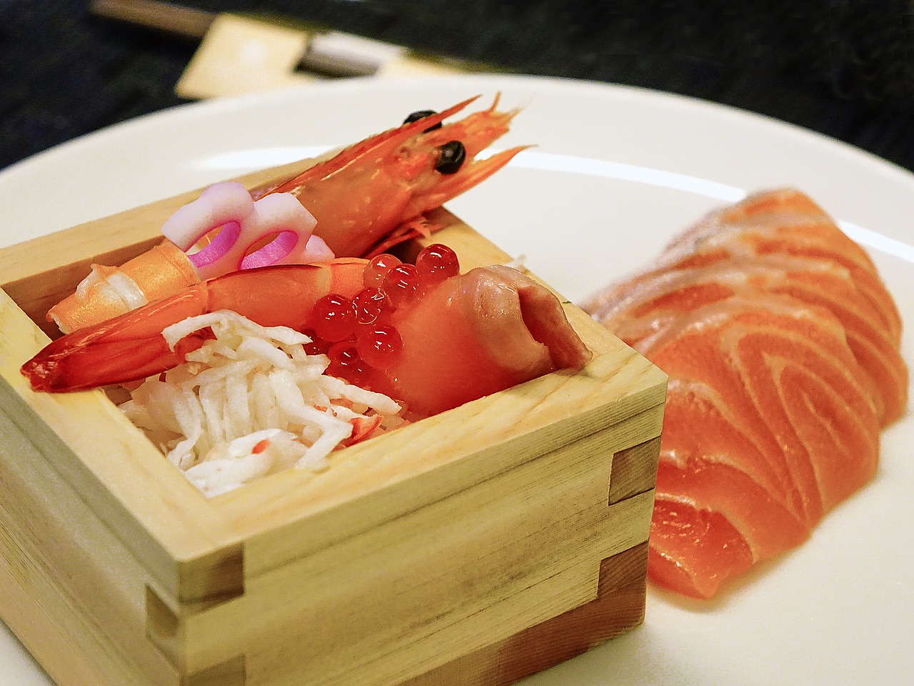 Sashimi, Lašišos Žuvis, Ikura, Maistas, Jūros Gėrybės, Japanese, Žaliavinis, Šviežias, Gurmaniškas Tradicinis, Restoranas