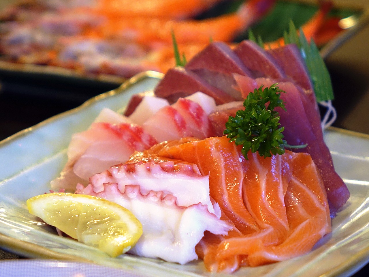 Sashimi, Lašišos Žuvis, Maistas, Jūros Gėrybės, Japanese, Aštuonkojai, Žaliavinis, Šviežias, Gurmaniškas Tradicinis, Tunų