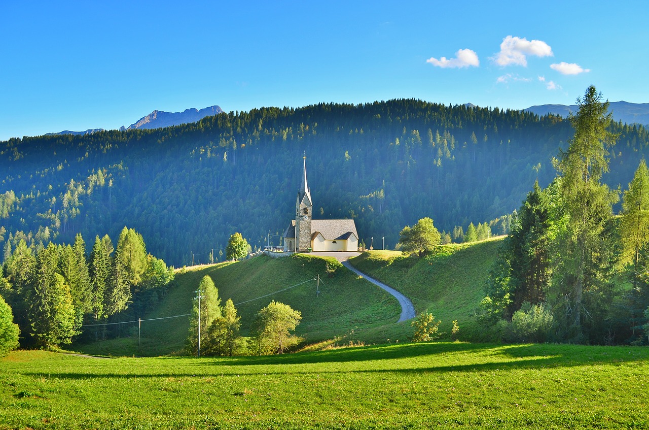 Sauris, Kalnas, Bažnyčia, Kampanelis, Italy, Kraštovaizdis, Prato, Gamta, Žalias, Dangus