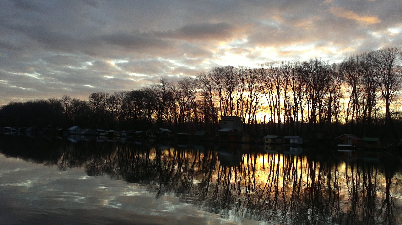 Sava,  Upė,  Lapkričio Mėnesį,  Pradžioje,  Rytą,  Kraštovaizdis,  Ruduo,  Vandens,  Sunrise,  Atspindys