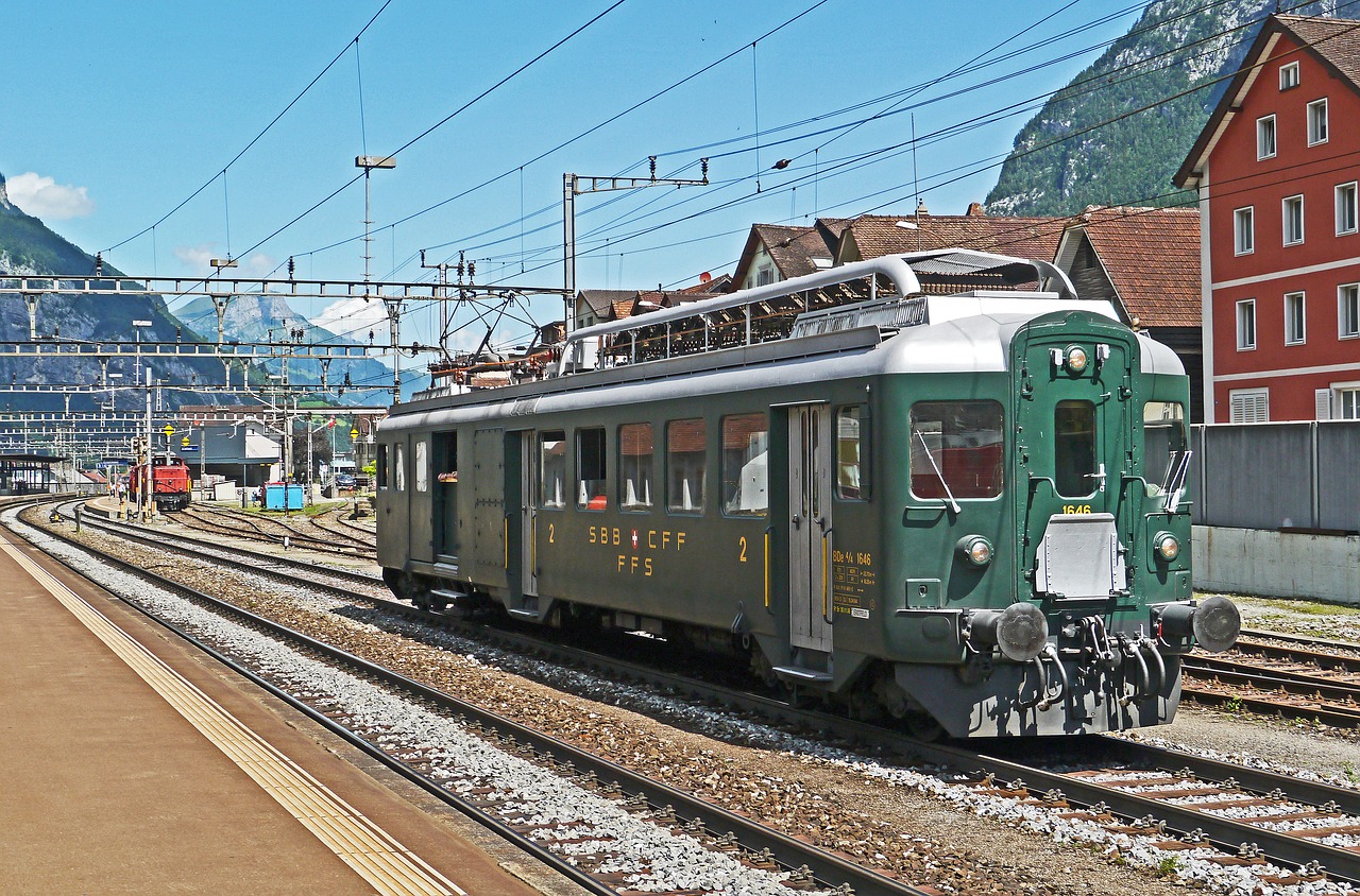 Sbb Historic, Bagažo Vagonas, Erstfeld, Traukinių Stotis, Gotthard Linija, Šveicarija, Geležinkelis, Uri, Sbb, Cff