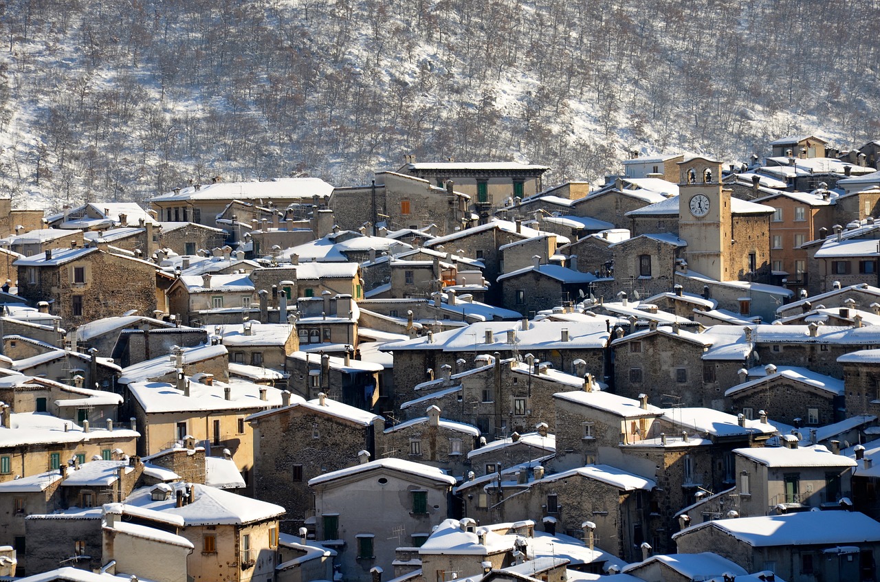 Scanno, Abruzzo, Sniegas, Žiema, Italy, Kalnas, Miestas, Nemokamos Nuotraukos,  Nemokama Licenzija