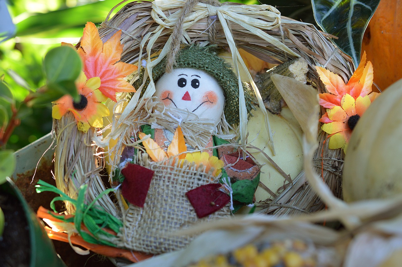 Kaliausė, Vainikas, Apdaila, Ruduo, Kritimas, Derlius, Spalio Mėn, Lėlės, Halloween, Šventė