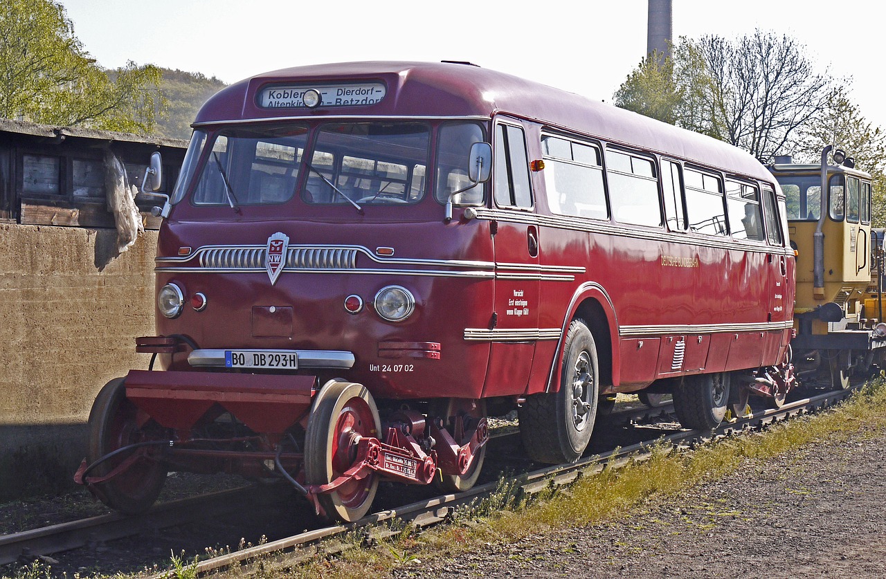Schie-Stra-Bus, Combi-Vehicle, Geležinkelių Transportas, Kelias, Deutsche Bundesbahn, 1950S, Nostalgiškas, Istoriškai, Eksploatacinis, Geležinkelis