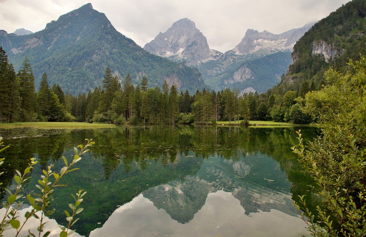 Schiederweiher,  Spitzmauer,  Großer Priel,  Hinterstoder,  Alpės,  Vasara,  Kraštovaizdis,  Twilight,  Kalnai,  Vakare