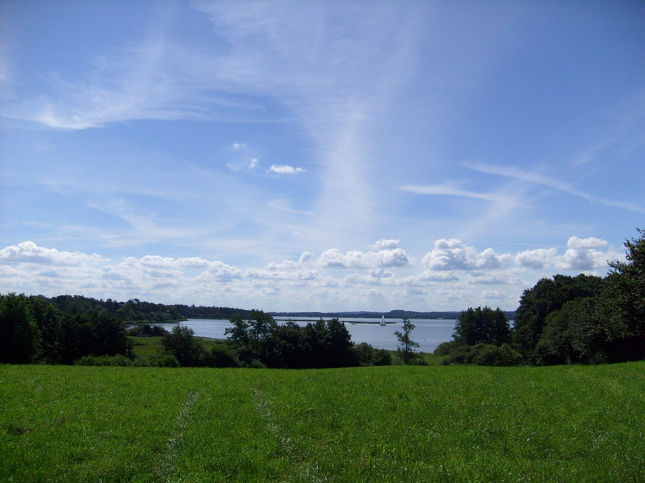 Schlei,  Maža Vakarų Sala,  Šiaurinė Vokietija,  Gamta,  Kraštovaizdis,  Šventė,  Dangus,  Vanduo,  Debesys,  Saulė