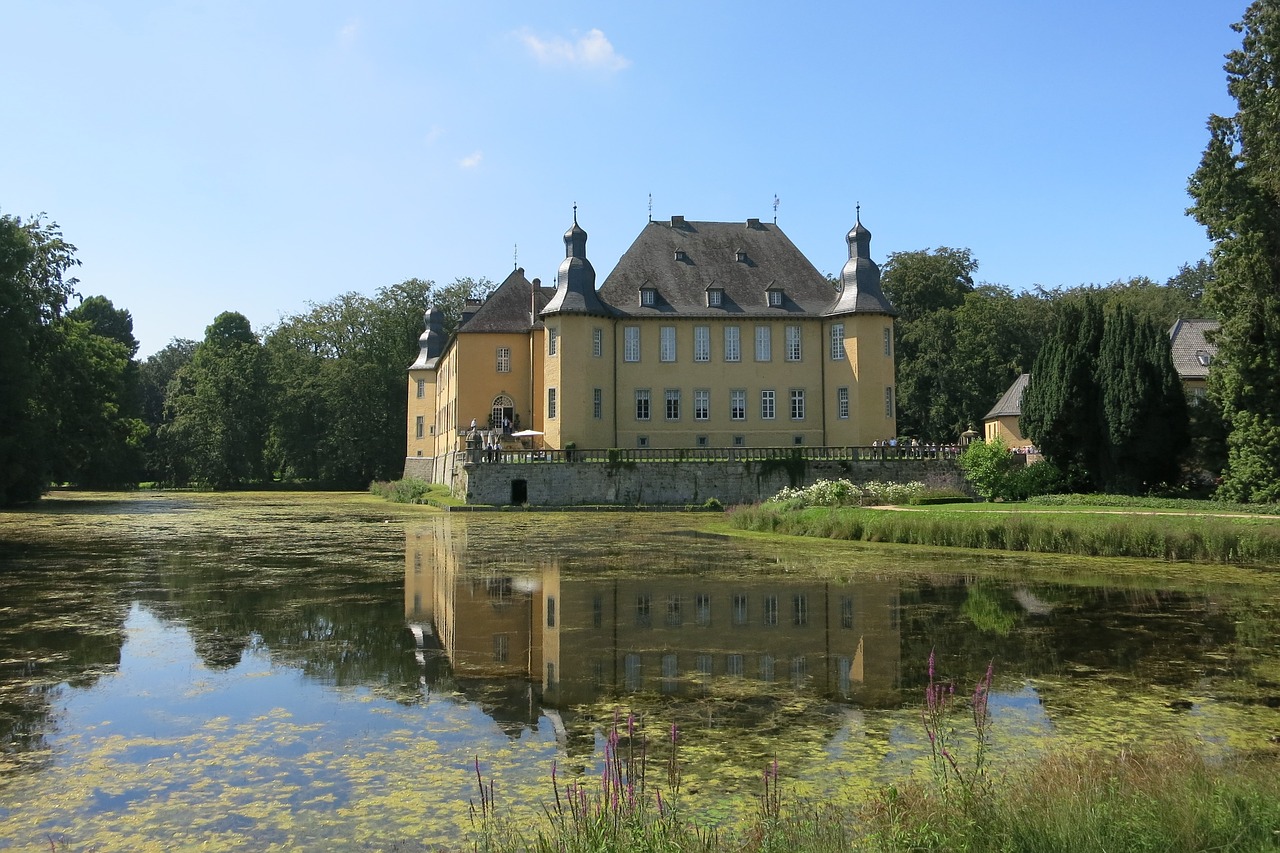 Schloss Dyck, Pilis, Moat, Turizmas, Parkas, Vokietija, Istoriškai, Nemokamos Nuotraukos,  Nemokama Licenzija