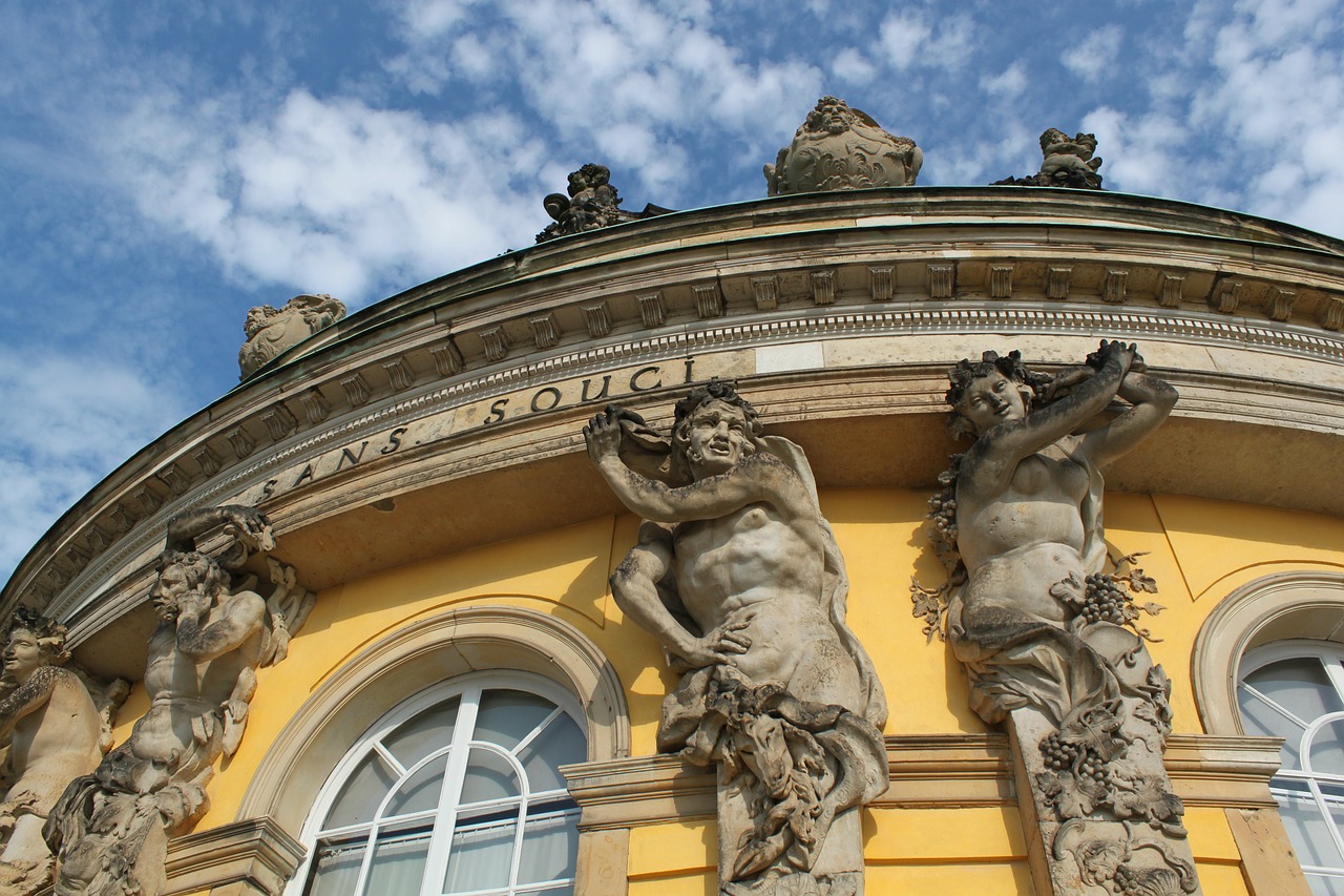 Schloss Sans Souci, Vokietija, Pilis, Rotunda, Įvedimas, Turistų Atrakcijos, Potsdamas, Architektūra, Pastatas, Langas