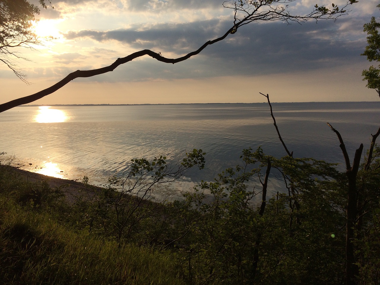 Schwedeneck, Baltijos Jūra, Saulėlydis, Nuolydis, Jūra, Papludimys, Abendstimmung, Twilight, Vakarinis Dangus, Toli