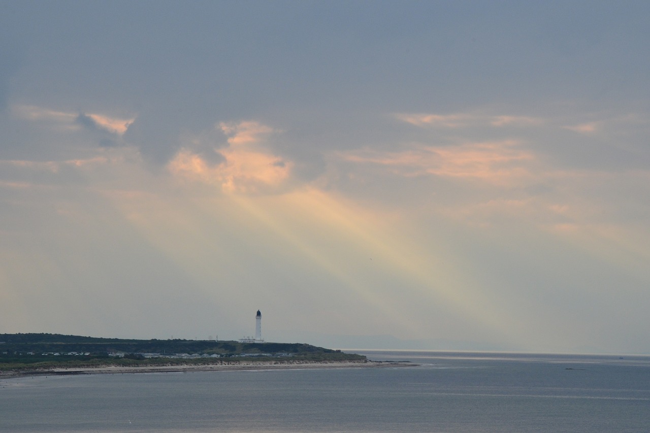 Škotija, Lossiemouth, Šiaurinė Jūra, Švyturys, Saulė, Nemokamos Nuotraukos,  Nemokama Licenzija