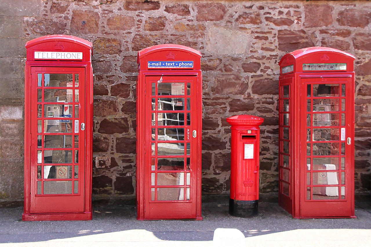 Škotija, Britanija, Telefonas, Telefono Budele, Raudona, Siena, Komunikacija, Škotų, Romantiškas, Ryšys