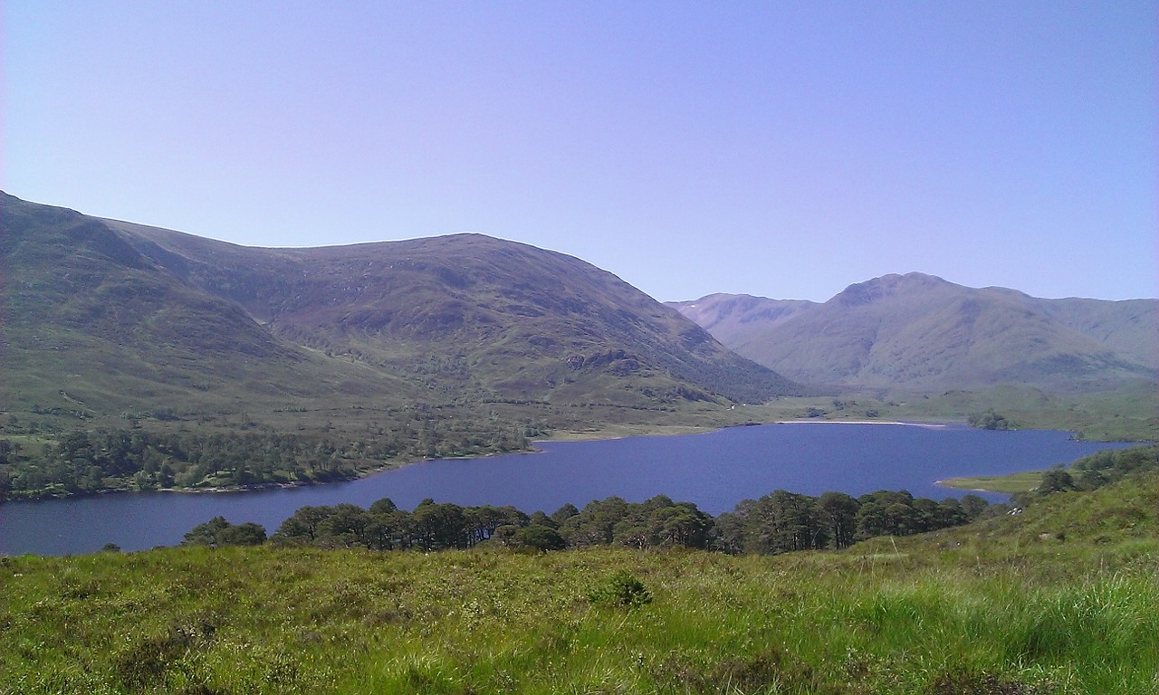 Škotija, Loch, Loch Affrich, Vasara, Škotų, Kraštovaizdis, Peizažas, Kalnas, Ežeras, Vanduo