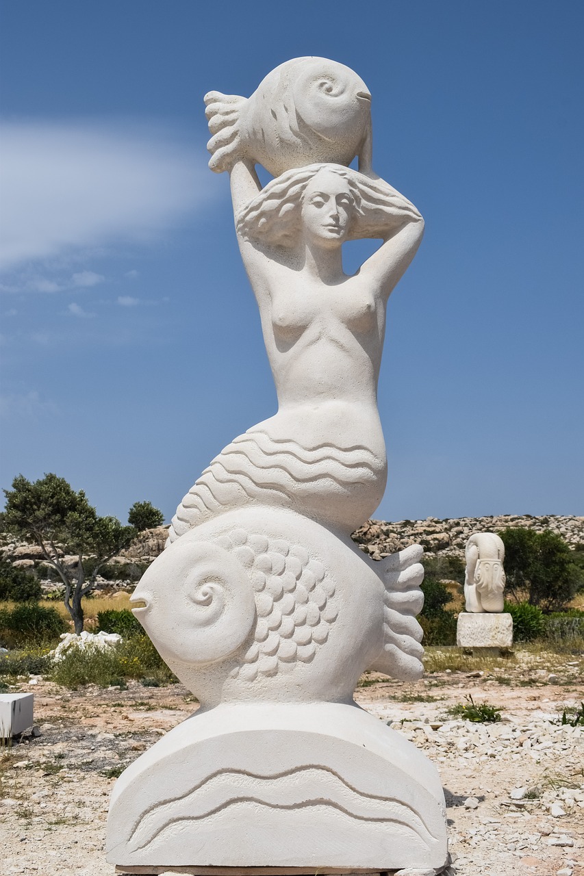 Skulptūra, Marmuras, Menas, Afroditas, Žuvis, Skulptūrų Parkas, Atviru Dangumi Muziejus, Ayia Napa, Kipras, Nemokamos Nuotraukos