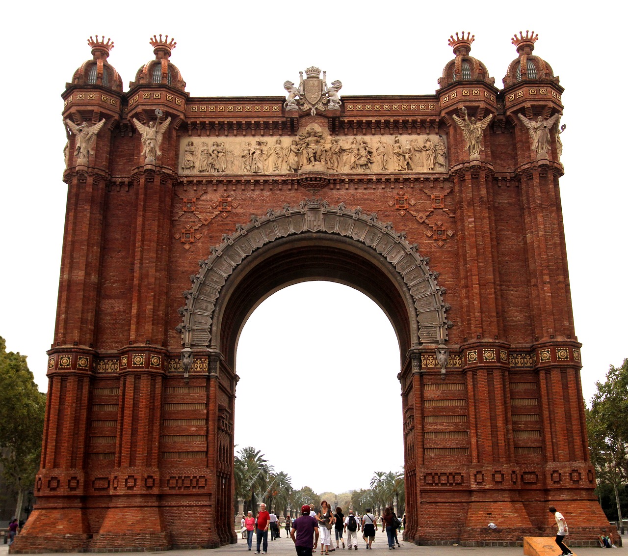 Skulptūra, Arc De Triomf, Barcelona, Katalonija, Ispanija, Josep Vilaseca I Casanovas, Vartai, 1888 M. Pasaulio Mugė, Arka, Plyta