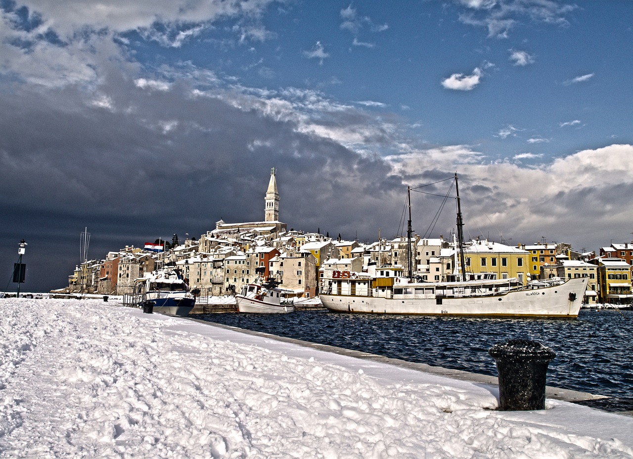 Jūra, Sniegas, Žiema, Gamta, Kranto, Krantas, Šaltas, Pakrantės, Lauke, Rovinj