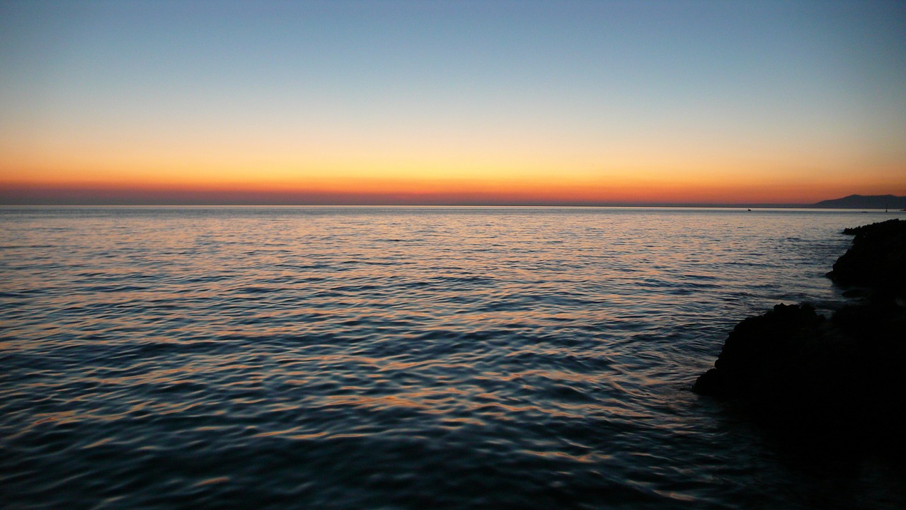 Jūra, Saulėlydis, Saulė, Abendstimmung, Vanduo, Papludimys, Dangus, Vakarinis Dangus, Raudona, Afterglow