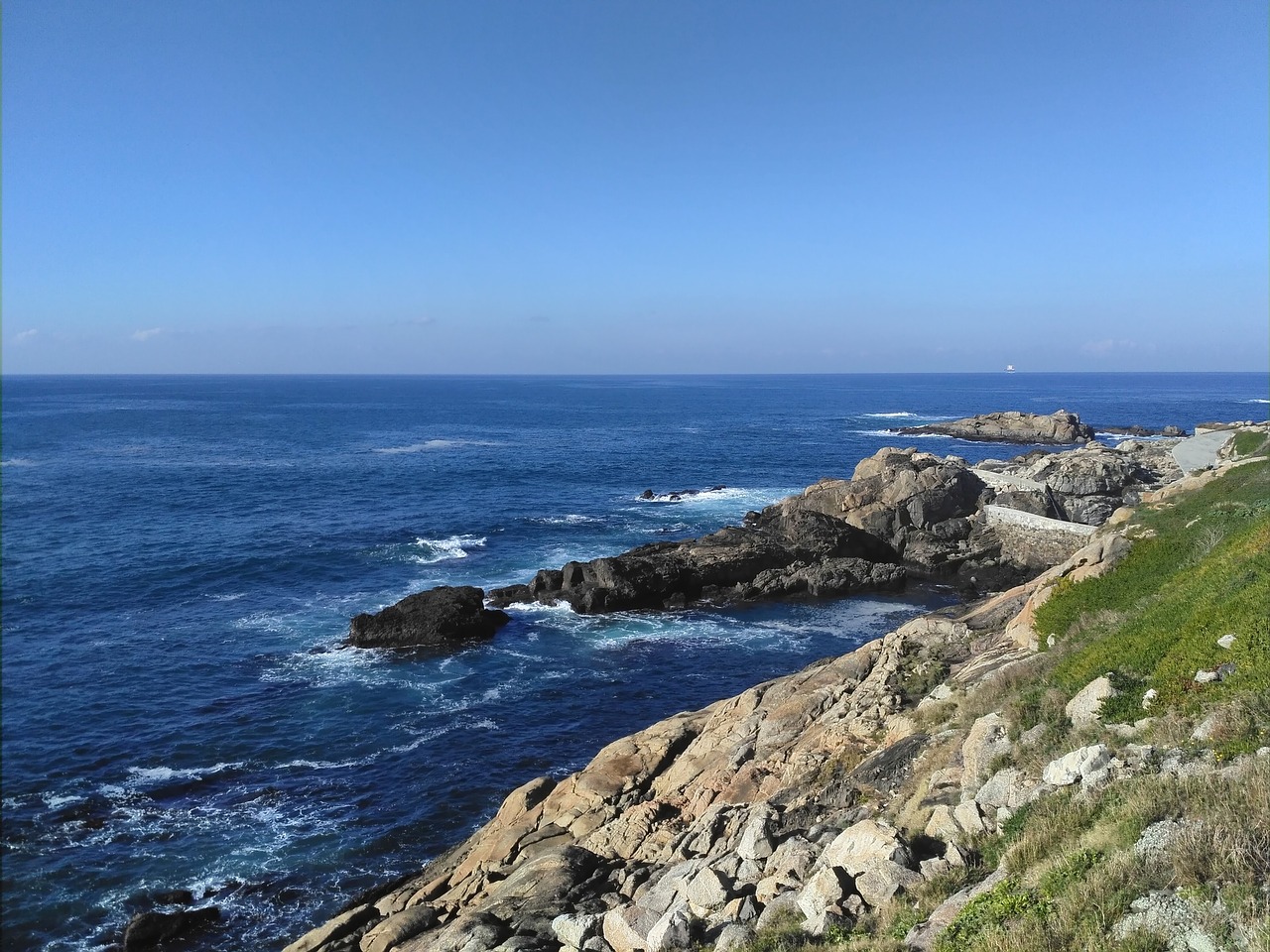 Jūra, Costa, Bangos, Rokas, Galicia, Coruña, Promenada, Jūros Vanduo, Mėlynas, Nemokamos Nuotraukos