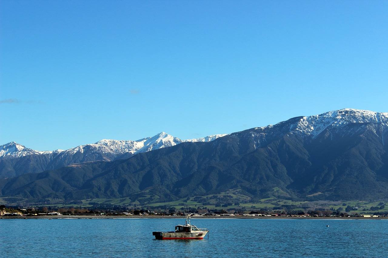 Jūra, Kalnai, Naujoji Zelandija, Kaikoura, Kraštovaizdis, Boot, Nemokamos Nuotraukos,  Nemokama Licenzija