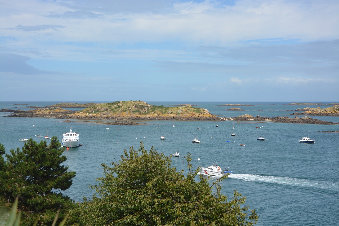 Jūra, Chausey Salos, Marina, Dangus, Normandija, France, Valtys, Turistai, Burlaivis, Uostas