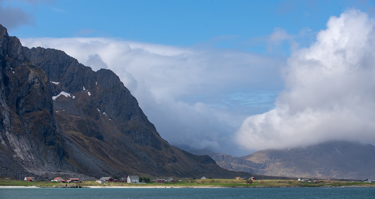 Jūra,  Vandens,  Kalnų,  Dangus,  Norvegija,  Lofoten,  Kaimas, Nemokamos Nuotraukos,  Nemokama Licenzija