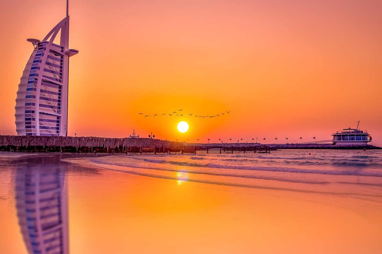 Jūra,  Saulėlydžio,  Romantiškas,  Dubai, Nemokamos Nuotraukos,  Nemokama Licenzija