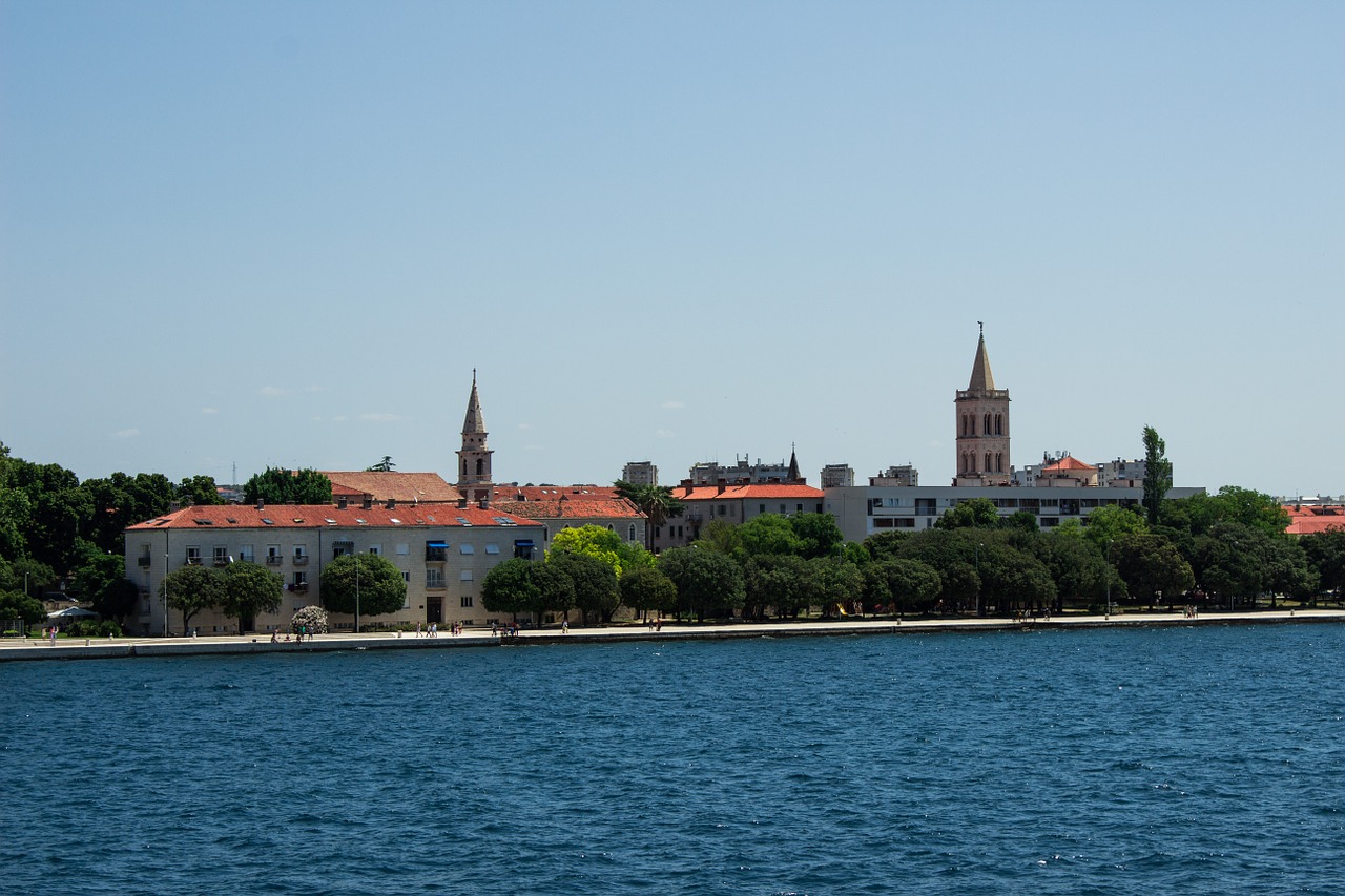Jūra, Zadar, Miestas, Kelionė, Vanduo, Architektūra, Pastatas, Turizmas, Miesto Panorama, Vasara