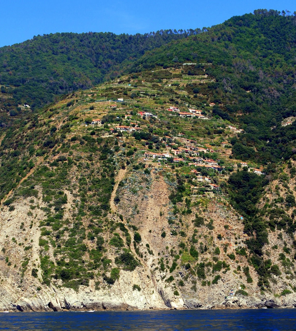 Jūra, Kalnas, Namai, Uolos, Uraganas, Cinque Terre, Ligurija, Costa, Vanduo, Italy