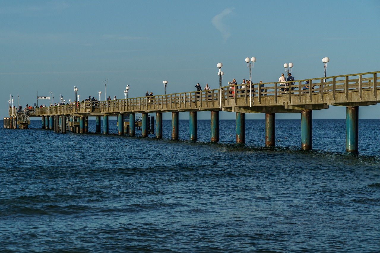 Jūros Tiltas, Binz, Rügen Sala, Baltijos Jūra, Sala, Jūra, Kranto, Pajūrio Kurortas, Rügen, Mecklenburg West Pomerania