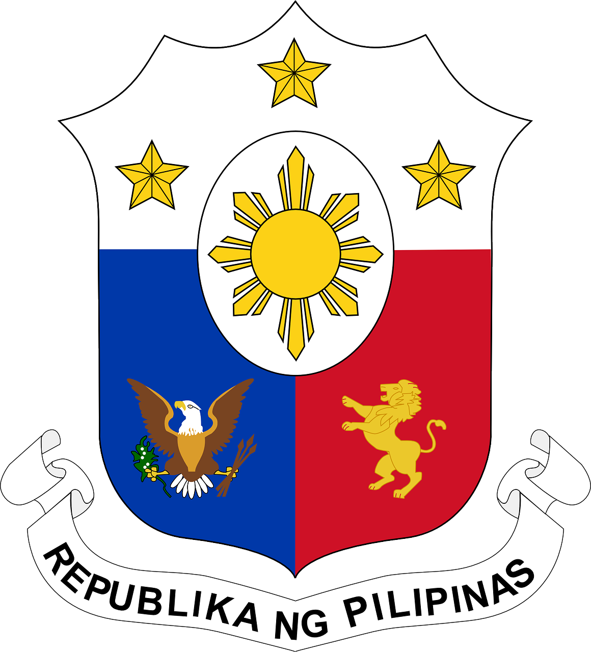 Antspaudas, Emblema, Vyriausybė, Kailis, Rankos, Filipinai, Respublika, Crest, Filipinas, Nemokama Vektorinė Grafika