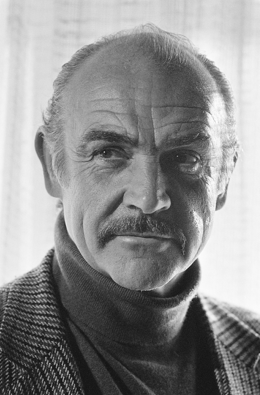 Sean Connery, Aktorius, Kino Filmai, Filmai, Vintage, Garsenybė, Džeimsas Bondas, Holivudas, Vienspalvis, Juoda Ir Balta