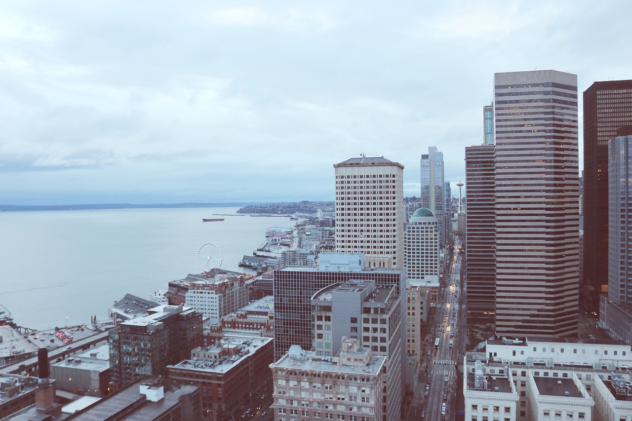 Seattle, Miestas, Panorama, Vašingtonas, Miesto Panorama, Miesto, Amerikietis, Architektūra, Usa, Centro