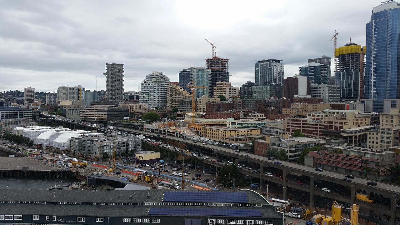 Seattle, Centro, Miestas, Miesto, Architektūra, Panorama, Vašingtonas, Miesto Panorama, Usa, Amerikietis