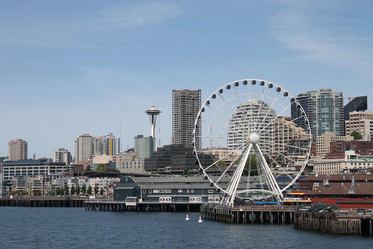 Seattle, Kosmoso Adata, Ferris Ratas, Kranto, Panorama, Nemokamos Nuotraukos,  Nemokama Licenzija