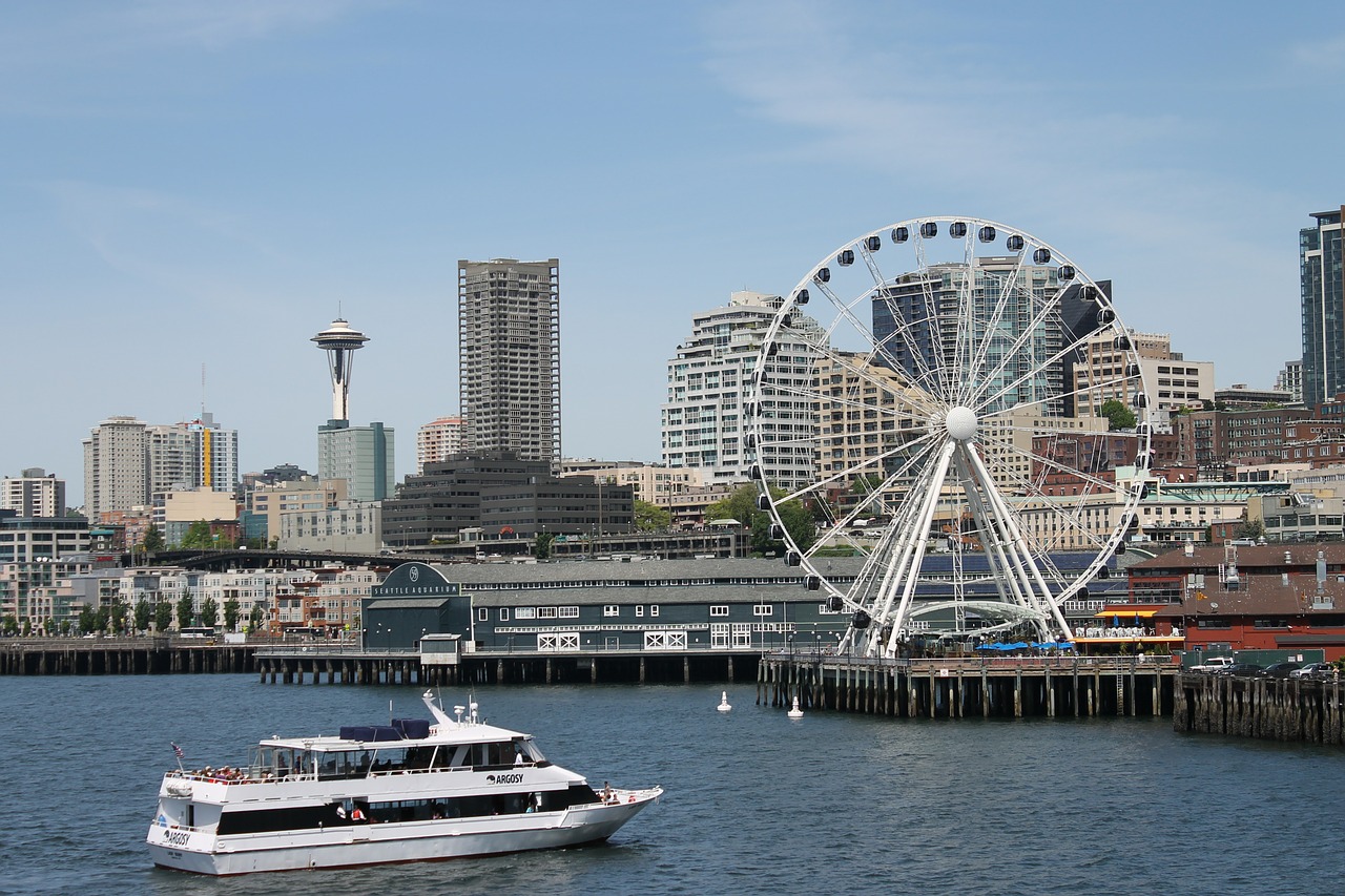 Seattle, Vašingtono Valstija, Panorama, Vaizdingas, Keltų Valtis, Kosmoso Adata, Ferris Ratas, Nemokamos Nuotraukos,  Nemokama Licenzija