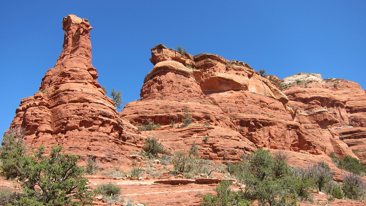 Sedona, Kraštovaizdis, Vaizdingas, Arizona, Dykuma, Peizažas, Dangus, Gamta, Lauke, Turistų Atrakcijos