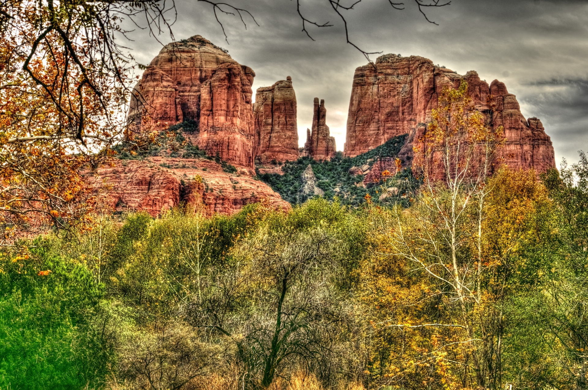 Ruduo,  Kritimas,  Lapija,  Laukas,  Kraštovaizdis,  Dykuma,  Sedona,  Arizona,  Raudonos Ir Kalnų,  Kalnai