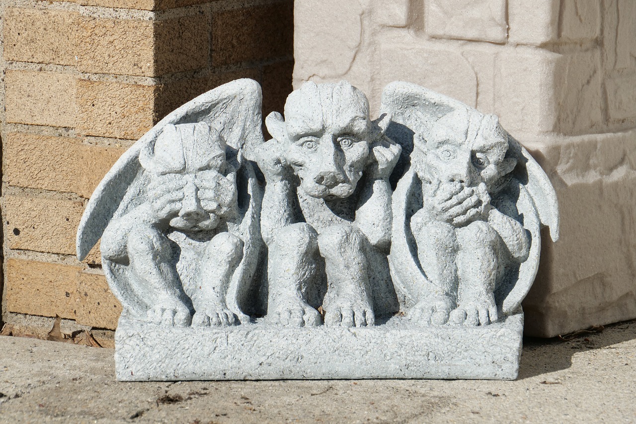 Matyti Nieko Blogo,  Pasakyti Nieko Blogo,  Girdėti Nieko Blogo,  Gargoyles,  Skulptūra,  Statula,  Menas,  Akmuo,  Architektūra, Nemokamos Nuotraukos