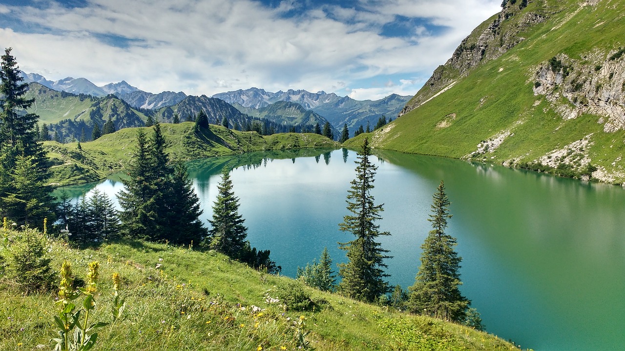 Seeaple Ežeras,  Rūko Sirena,  Oberstdorf,  Allgäu,  Žygis,  Vasara, Nemokamos Nuotraukos,  Nemokama Licenzija